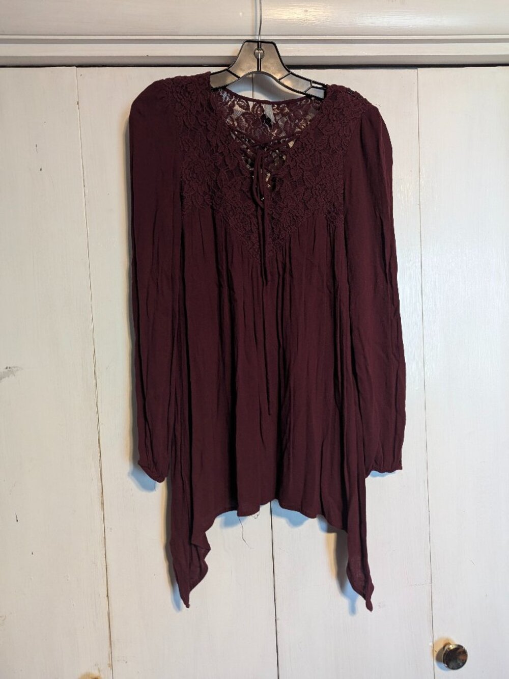 Vanity, Burgundy Long Sleeve Tunic